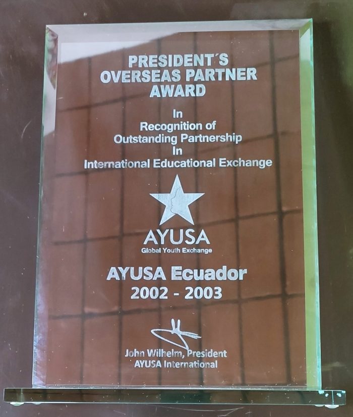 2002-2003 Premio AYUSA President's Overseas Partner Award